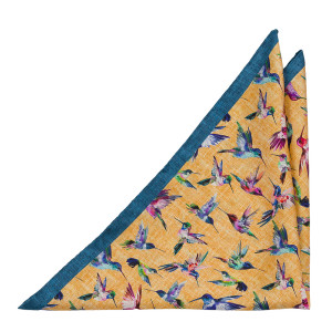 COLIBREEZE Yellow pocket square