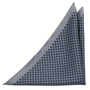 MEDAGLIONI Grey pocket square