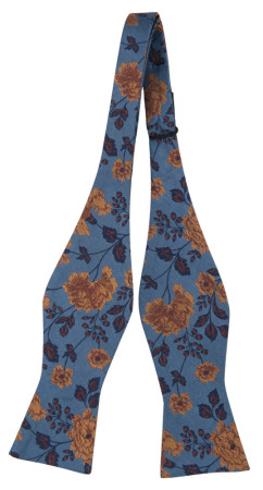 FLAWLESSFLOWERS SLATE BLUE self-tie bow tie