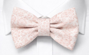 GARTER PALE PINK bow tie