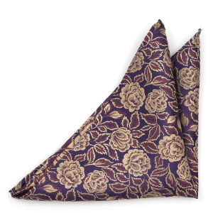 GOLDIVINE AUBERGINE pocket square
