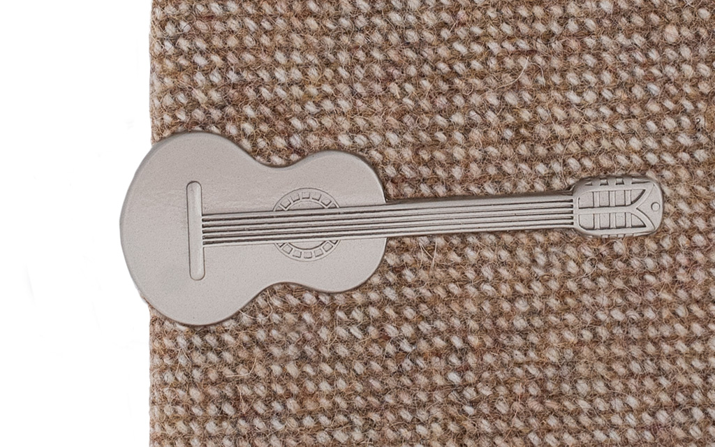 Guitar Silver tie bar