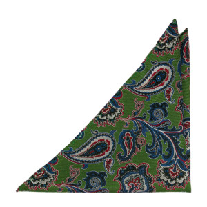 BOFFOLA Green pocket square
