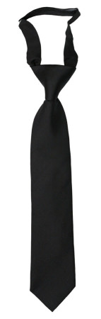 SOLID Black boys tie small pre-tied