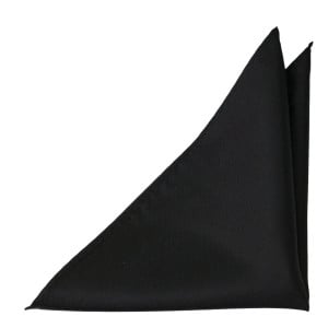 SOLID Black pocket square