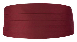 SOLID Burgundy cummerbund