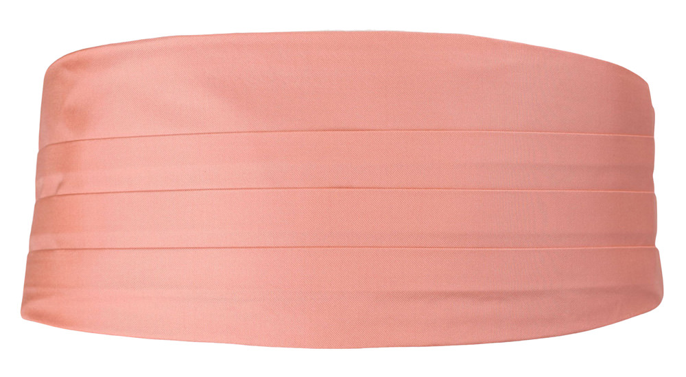 SOLID CORAL cummerbund