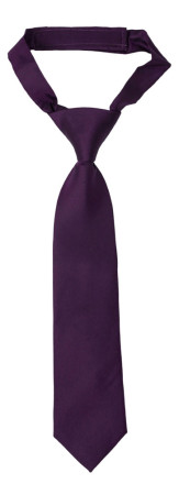 SOLID Dark purple boys tie small pre-tied
