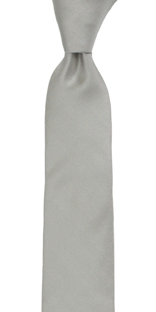 SOLID Light grey boy's tie medium
