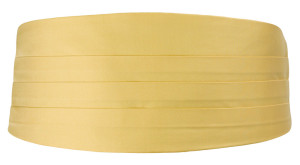 SOLID Light yellow cummerbund