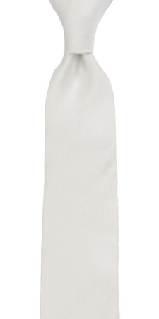SOLID White boy's tie medium