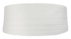 SOLID White cummerbund