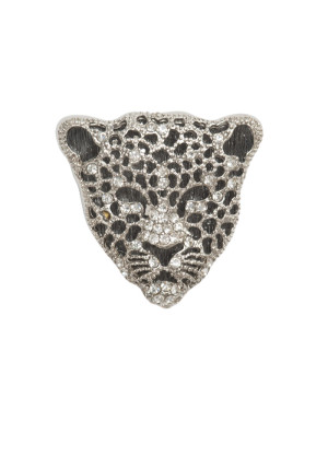 LEOPARD SILVER lapel pin