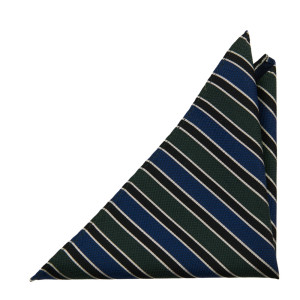 LINED UP GREEN BLUE pocket square