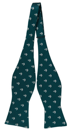 NAVIGATIONAL DARK GREEN self-tie bow tie