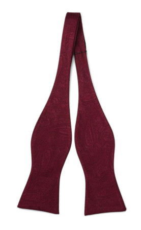 ORNATE DARK RED self-tie bow tie