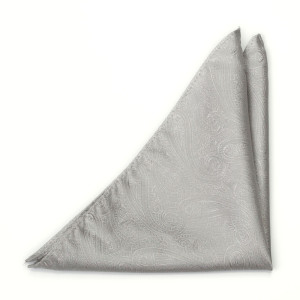 ORNATE SILVER pocket square