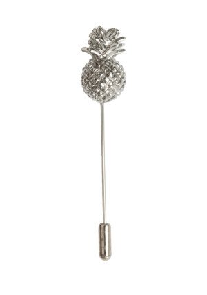 PINEAPPLE SILVER lapel pin