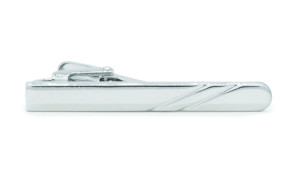 Rounded Striped SILVER tie bar