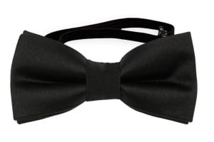 SATIN BLACK baby bow tie
