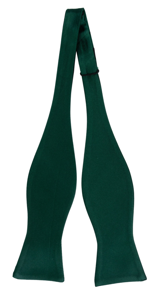 SATIN FOREST GREEN self-tie bow tie