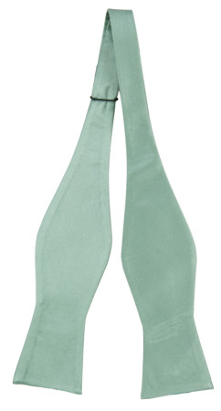 SATIN GREYED JADE self-tie bow tie