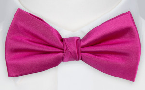 SATIN HOT PINK bow tie
