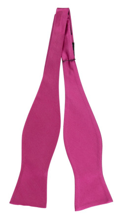 SATIN HOT PINK self-tie bow tie