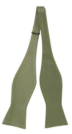 SATIN MOSS GREEN self-tie bow tie