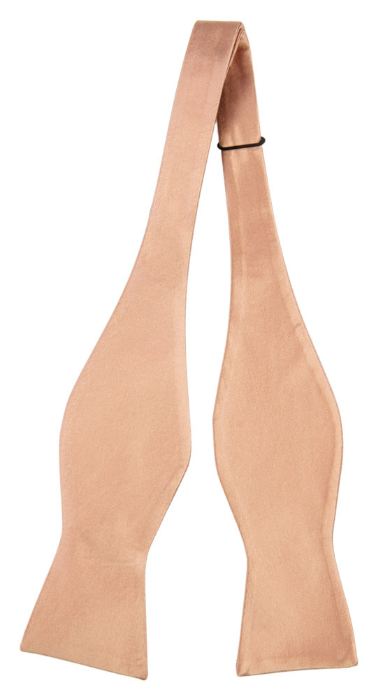 Satin PEACH PINK self-tie bow tie