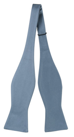SATIN SLATE BLUE self-tie bow tie