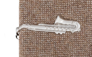 Saxophone Silver tie bar