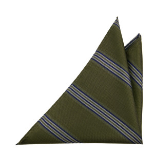SERIOUSSTRIPES MOSS GREEN pocket square