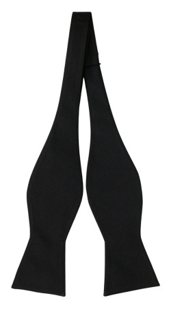 SOLID Black self-tie bow tie