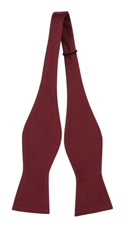 SOLID Burgundy self-tie bow tie