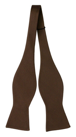 SOLID Dark brown self-tie bow tie