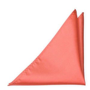 SOLID DARK CORAL pocket square