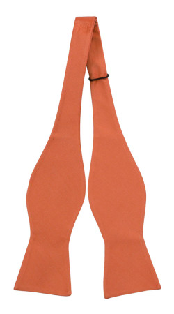 SOLID Dark peach self-tie bow tie