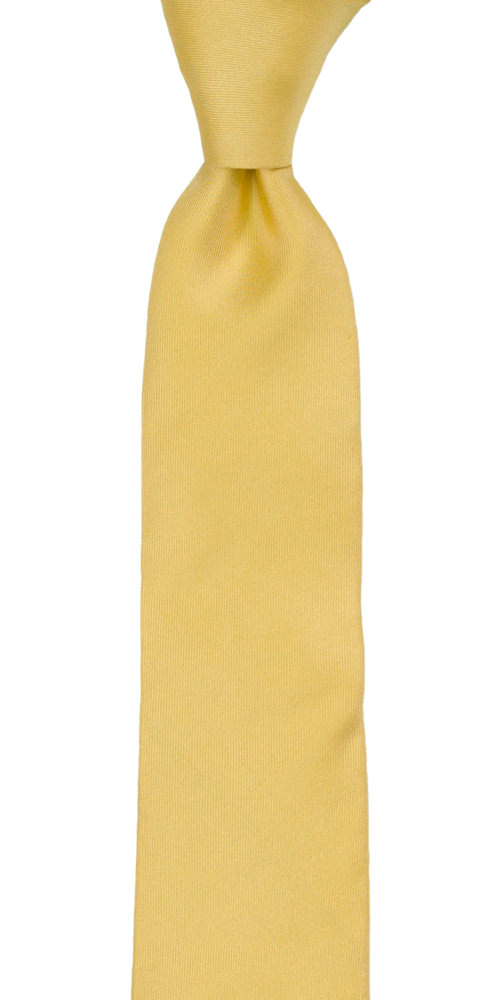 SOLID Light yellow skinny tie