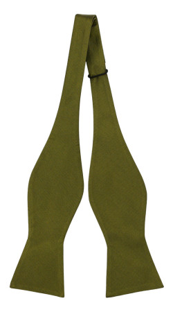 SOLID OLIVE self-tie bow tie