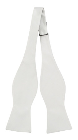 SOLID White self-tie bow tie