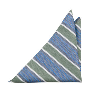 SPONTANEOUSSTRIPES FAWN GREEN pocket square