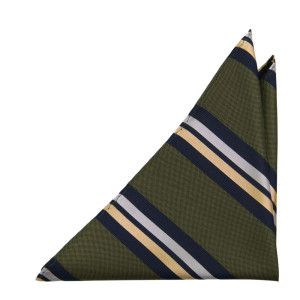 STRIPEDOUT OLIVE GREEN pocket square