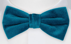 Velvet BLUE TEAL bow tie