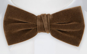 Velvet COCOA BROWN bow tie