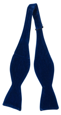 Velvet DARK BLUE self-tie bow tie