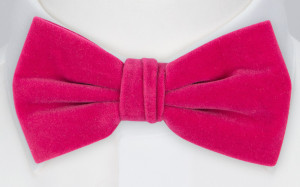 Velvet DEEP PINK bow tie