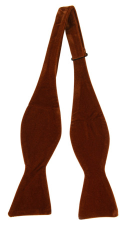 Velvet TOFFEE BROWN self-tie bow tie